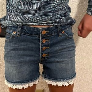 Cat & Jack Jeans Shorts with Floral Edge